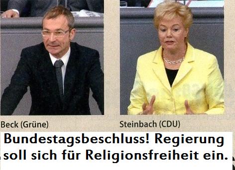 Bundestag Beschluss: Regierung soll sich weltweit fr Religionsfreiheit einsetzen